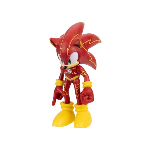 DC x Sonic als The Flash 6 cm Actionfigur, offiziell lizenziert von Jakks Pacific, hochbeweglich und detailreich gestaltet, Sammlerverpackung