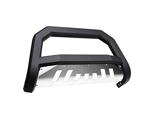 Image of Armordillo USA 7174184 AR Series Bull Bar Fits 2008-2010 Jeep Grand Cherokee - Matte Black W /Aluminum Skid Plate