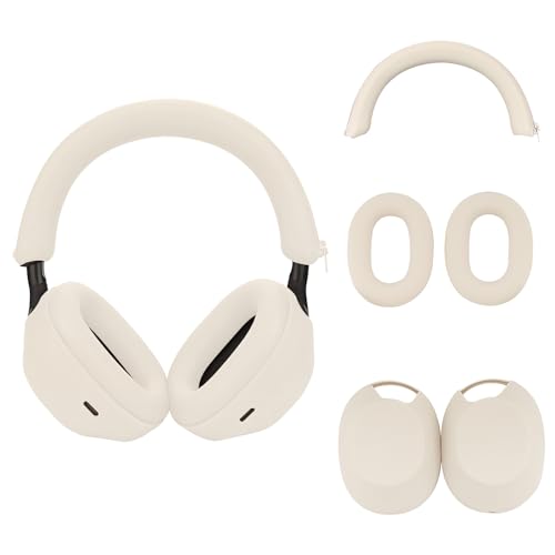 Sony WH-1000XM5用シリコンケース Sony xm5ヘッドフォン保護ケースカバー イヤーカップ Sony xm5用 WH-1000XM5アクセサリー ソフトシリコンスキンプロテクター グレー