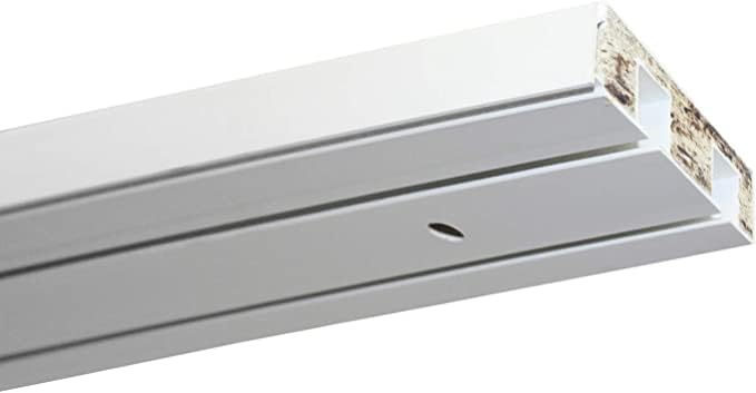Tringle rail PVC blanc 120 cm double voie complet pour installation plafond et mur