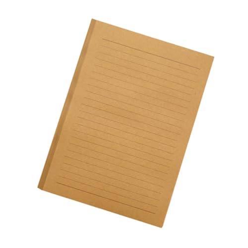 SUPVOX 100枚 レトロスル横書き便箋 クラフト紙厚口 手書き 絵画 グラフィティ用 深カ キ色 学生や手紙愛好家向け
