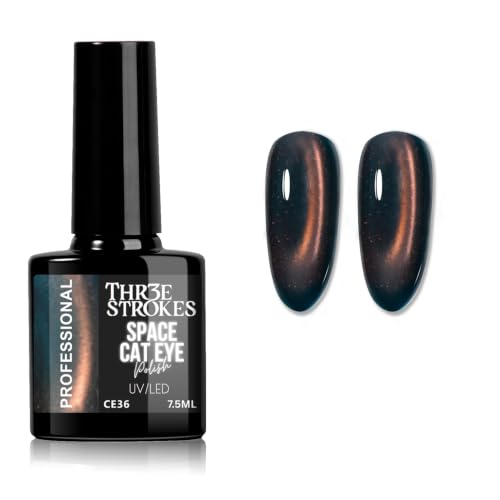 Image of THR3E STROKES 9D Glitter Cat Eye Gel Magnetic Nail Polish Art Manicure DIY at Home Soak Off UV Gel 7.5ML (CE36, 7.5ML)