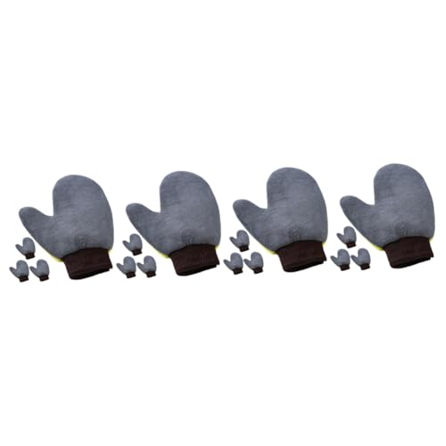 Mobestech 4 Juegos Guantes De Lavado De Autos Cepillo De Lavado De Coches Con Mango Largo Limpiacristales Magnético Carro Herramientas Manopla De Lavado Para Coche Guantes De Coche 4 Uds * 4