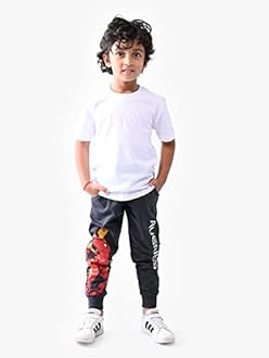 Nap Chief Official Marvel Avengers Printed Joggers for Kids, Cotton Regular Fit Track Pants for Boys & Girls