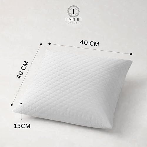 Image of Memory Foam Sofa Cushion Set of 2, Jacquard Cotton Cover, Breathable Mite Resistant Pillow for Office Chair Car Bed, Moisture Wicking, Machine Washable,40 x 40 x 15 cm,White