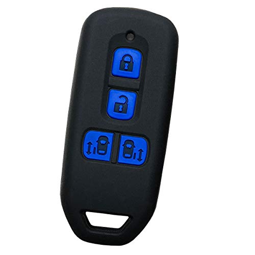 【IKT】ホンダ車用 スマートキーシリコンカバー 両側スライドタイプ 4ボタン ブラックブルー/NBOX/NBOXカスタム/など 専用設計でピッタリサイズ!傷防止に最適!さらさらシリコンで手触り快適!エヌボックス/エヌボックスカスタム 本田HONDA車用(