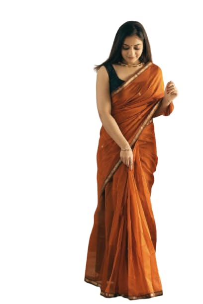 Image of Women's Cotton Soft Silk Sarees | Jamdani Cotton Saree With Attach Unstitched Blouse Piece
