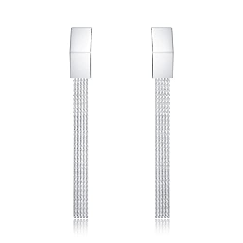 Boucles d'oreilles en argent 925 de mariage avec gland long pour femme