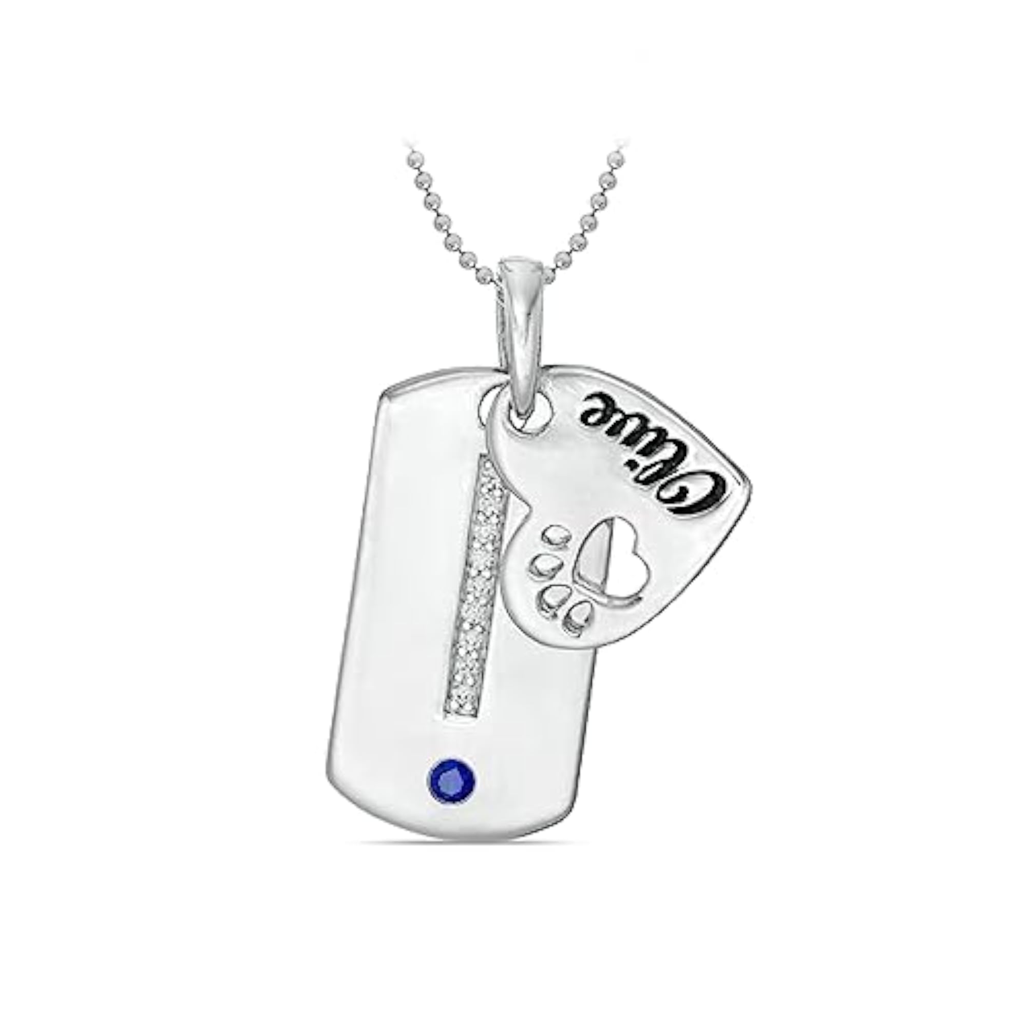 925 Sterling Silver CZ Name Heart Pendant Necklace for Women