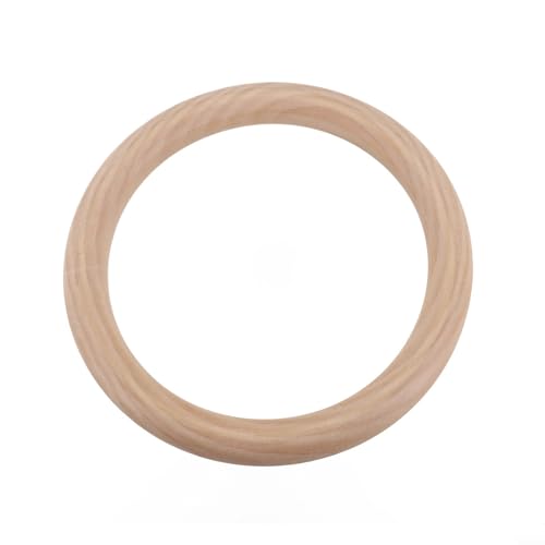 Linnkyfloa Anneaux en bois – Bois naturel brut sans peinture pour projets de bricolage, macramé, décoration murale (15 cm x 1,5 cm)