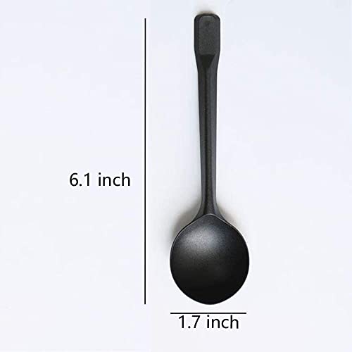 Obtanim 100 Pack Large Disposable Plastic Spoons Heavy Weight Individual Wrapped Teaspoons For Soup Dessert Ice Cream (Black, 6 Inches) #TOP1