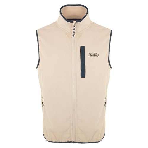 Image of Drake Waterfowl Camp Fleece Durable Moisture-Wicking Lightweight Breathable Full-Zip Casual Outdoor Hiking Vest with Pockets