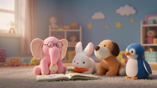 Image of Pack of 4 Soft Toys Combo - Appu Elephant (25cm), Penguin (20cm), Rabbit (28cm), Dog (25cm) |