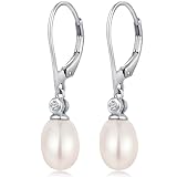 ❤ 【TOP QUALITÄT】 reine 925 Sterling Silber Perle Tropfen Ohrringe, Süßwasser-Zuchtperlen Ohrringe Ohne schädliche Inhaltsstoffe, nickelfrei, bleifrei und cadmiumfrei, perfekte Wahl für empfindliche Ohren.