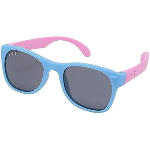 Roshambo Junior Shades Age 5-12year 100% UVA/UVB Protection Completely Unbreakable Sunglasses (Pink/Blue) Cover