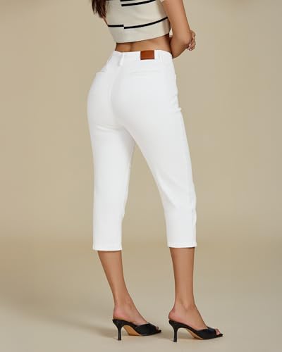 luvamia Capris Jeans for Women Trendy High Waisted Patch Pocket Casual Summer Cropped Stretchy Denim Skinny Capri Pants4