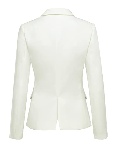 LookbookStore Women's Notched Lapel Pockets Button-Up Office Blazer Jacket Suit Trendy Professional Style Perfect for Work Hot Selling Summer
