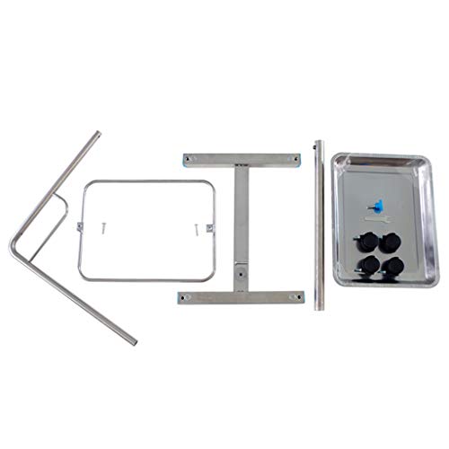 Soporte de bandeja móvil, carrito de acero inoxidable de altura ajustable para equipos médicos y de salón