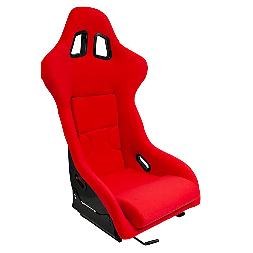 AutoStyle Siège baquet 'RR' - Rouge - Dossier fixe en polyester - incl. glissières