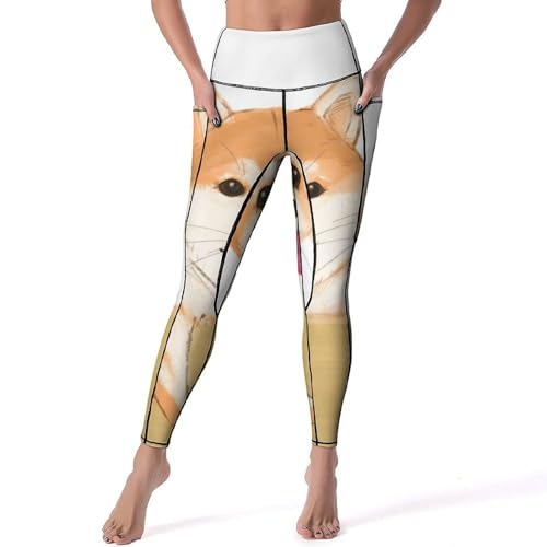 Legging chien drôle pour femmes pantalon taille haute sport et yoga taille S
