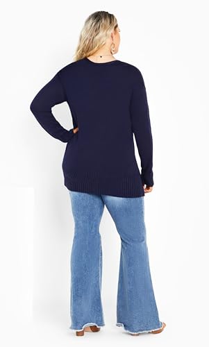 Image of AVENUE Women's Plus Size Clare V Neck Sweater