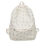Laneko Floral Canvas Backpack Women Backpack Purse Fashion Waterproof Rucksack Shoulder Bags Casual Travel Daypack
