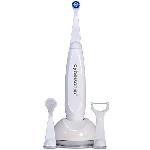 Cybersonic3 Electric Toothbrush, Rechargable Power Toothbrush With Complete Dental Care Kit Including Tongue Scraper And Floss Heads #TOP6