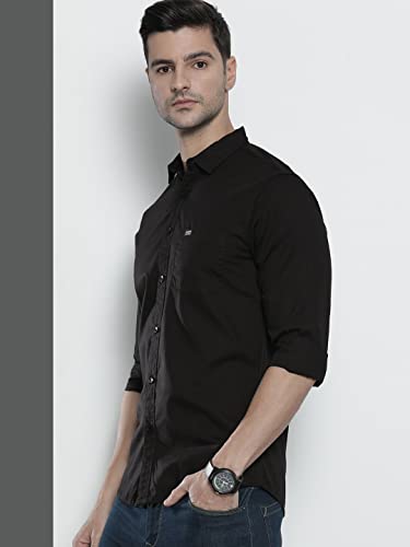 Image of The Indian Garage Co Men Slim Fit Solid Full Sleeves Cutaway Collar Casual Shirt