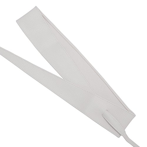 Ayliss Women Soft Leather Obi Belt Self Tie Wrap Cinch Belt,White #TOP3