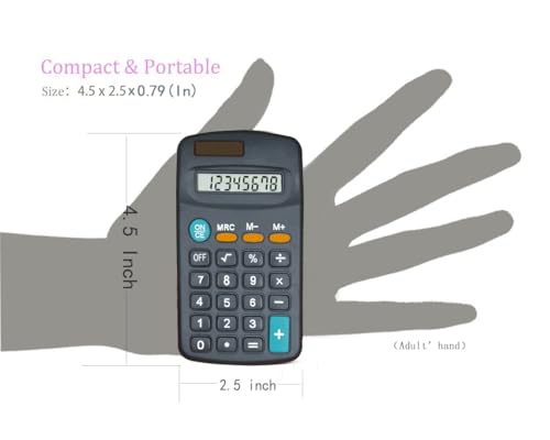 BESTWYA Calculator Small, 4 Function Calculators with Solar Power 8 Digit Small Pocket Size Desktop Handheld for Classroom Desktop Home の商品画像 3