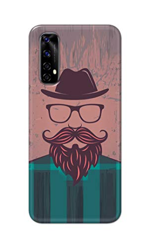 Image of PRINTFIDAA Man Icon with Beard Shirt Hipster Printed Designer Hard Case for Realme Narzo 20 Pro /Realme 7 Back Cover -(e) RPM1001