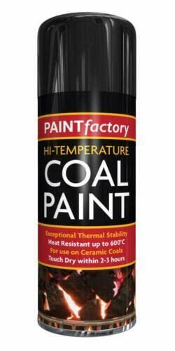 AMBERLINNEN LTD BLACK 400ML HIGH TEMPERATURE HEAT RESISTANT COAL SPRAY PAINT GAS FIRE 600°C (1)