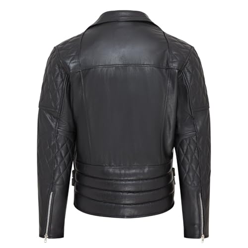 Mens Cowhide Leather Brando Biker Jacket4