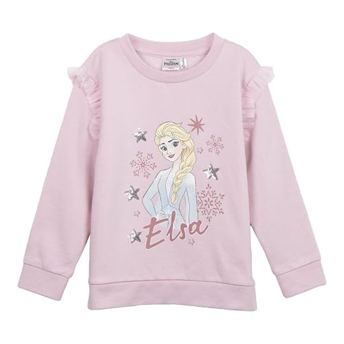 CERDÁ LIFE'S LITTLE MOMENTS Mixte Enfant Sudadera Cotton Brushed Frozen Sweatshirt, Rose Clair, 6 Ans EU
