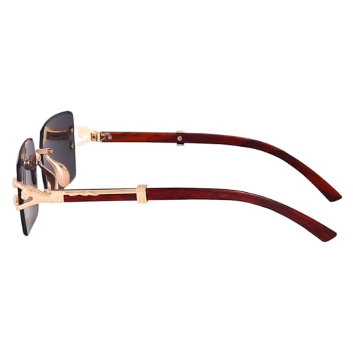 Image of Dervin UV Protected Rectangular Rimless Sunglasses for Men and Women