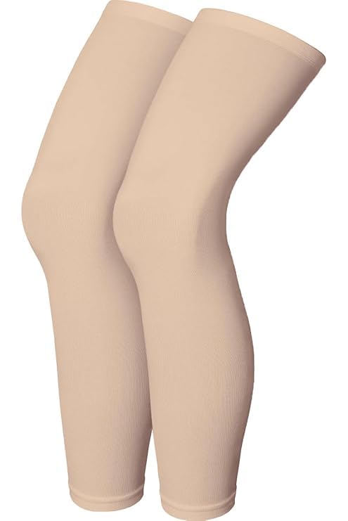 CHANCY Leg Sleeves Unisex Sports Compression Sun Protection Thigh Non-Slip UPF Cooling Full Length Cycling Riding Golf Football Running Winter (SKIN)-image-21