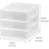 IRIS USA Plastic Stacking Desk Top 3-Drawer Storage Organizer, 2-Pack, for Makeup Vanity Nail Polish Bathroom Stationery Art Craft Supplies Kitchen Office Garage and Small Organization, Small, White