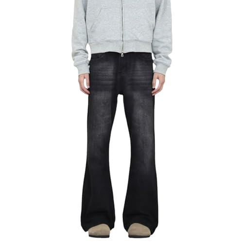 Jeans Pants Trouser Denim Street Trendy Wide Leg Loose Retro Grey Flare Micro Horn Commuter Casual Straight Men