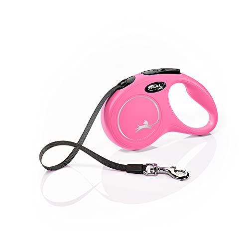 Flexi – Correa automática Flexi para perros New Classic. Rosa. Talla S
