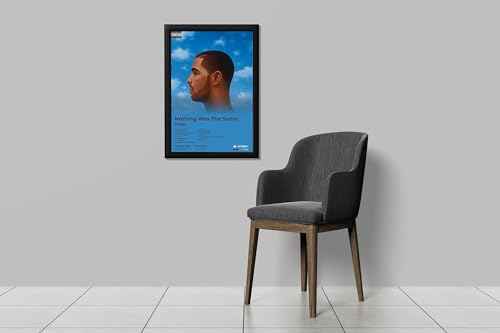 Image of BLINKART Drake - Nothing Was The Same Wall Photo Frames | Wall Art for Bedroom, Living Room, Studio or Office | Album Cover Print with Spotify Song Link QR Code | Gift for Fans - 8x12 In