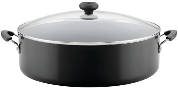 14~Inch Easy Clean Nonstick Family Pan, Jumbo Cooker with Lid ~ (Black).