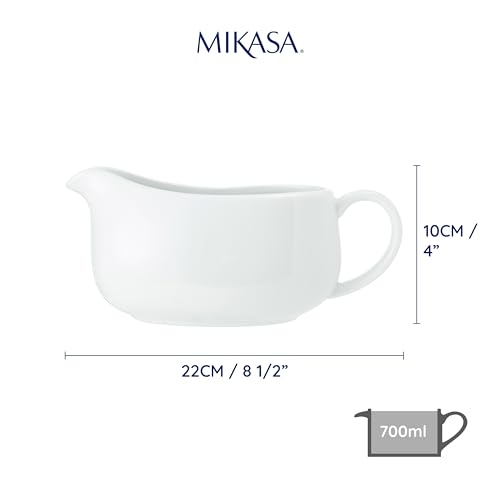 Mikasa Chalk Porcelain Gravy/Sauce Boat, 700ml, Labelled, White - Image 2