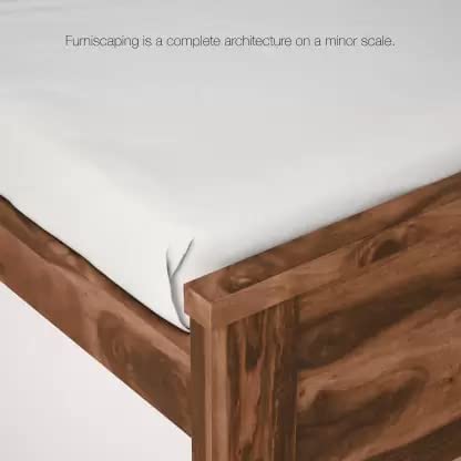 Image of SONA ART & CRAFTS Sheesham Wood Queen Size Bed Without Storage Soild Wooden Cot Bed Double Bed Furniture for Bedroom Living Room Home - (Teak Finish) Q 3