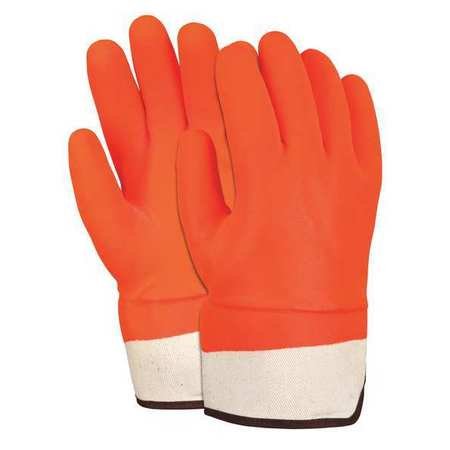 Chemical Gloves, L, 12in. L, Orange, PVC, PK12