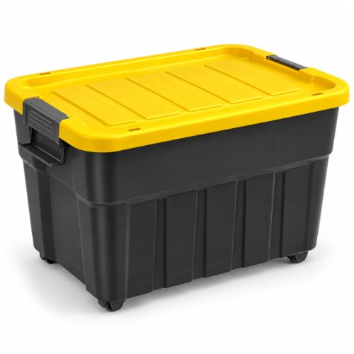 Saklama Kutusu, Tekerlekli Premium Kapaklı Plastik, 30 L
