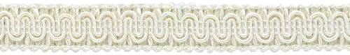 5/8" (1.5cm) Basic Solid Collection Scroll Gimp Braid Trim # 0058SG, Off White Ivory #A3 (White Ivory, Cream Ivory, Off White) 12 Yard Value Pack (11m/36 ft)