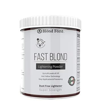 FAST Blonde 10 Minutes Tub 9+ Level Hair Lightener Powder, Lightening Bleach for Dark, Brown, or Black Hairstyles, 17.6 oz