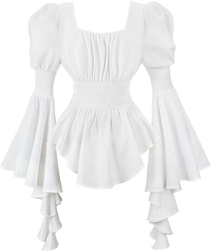 Jutrisujo Gothic Pirate Off-Shoulder Long Sleeve Top