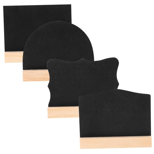 KICHOUSE 4pcs Chalkboard Sign Multi Function Wood Place Cards for Desktop Memo Restaurant Party Easy to Clean Double Sided for Menus Assignments and Daily Messages