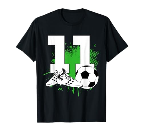 11 cumpleaños niño 11 años futbolista fútbol cumpleaños Camiseta